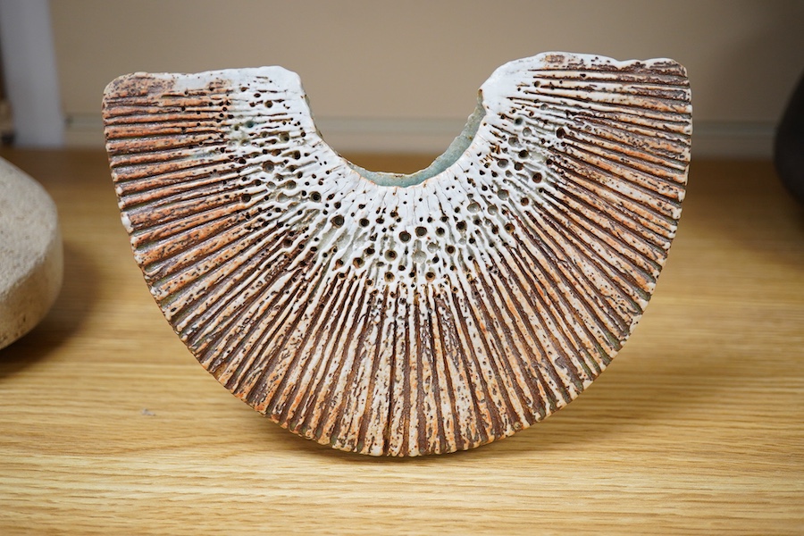 Alan Wallwork (1931-2019), a studio stoneware ‘melon slice’, 18cm wide